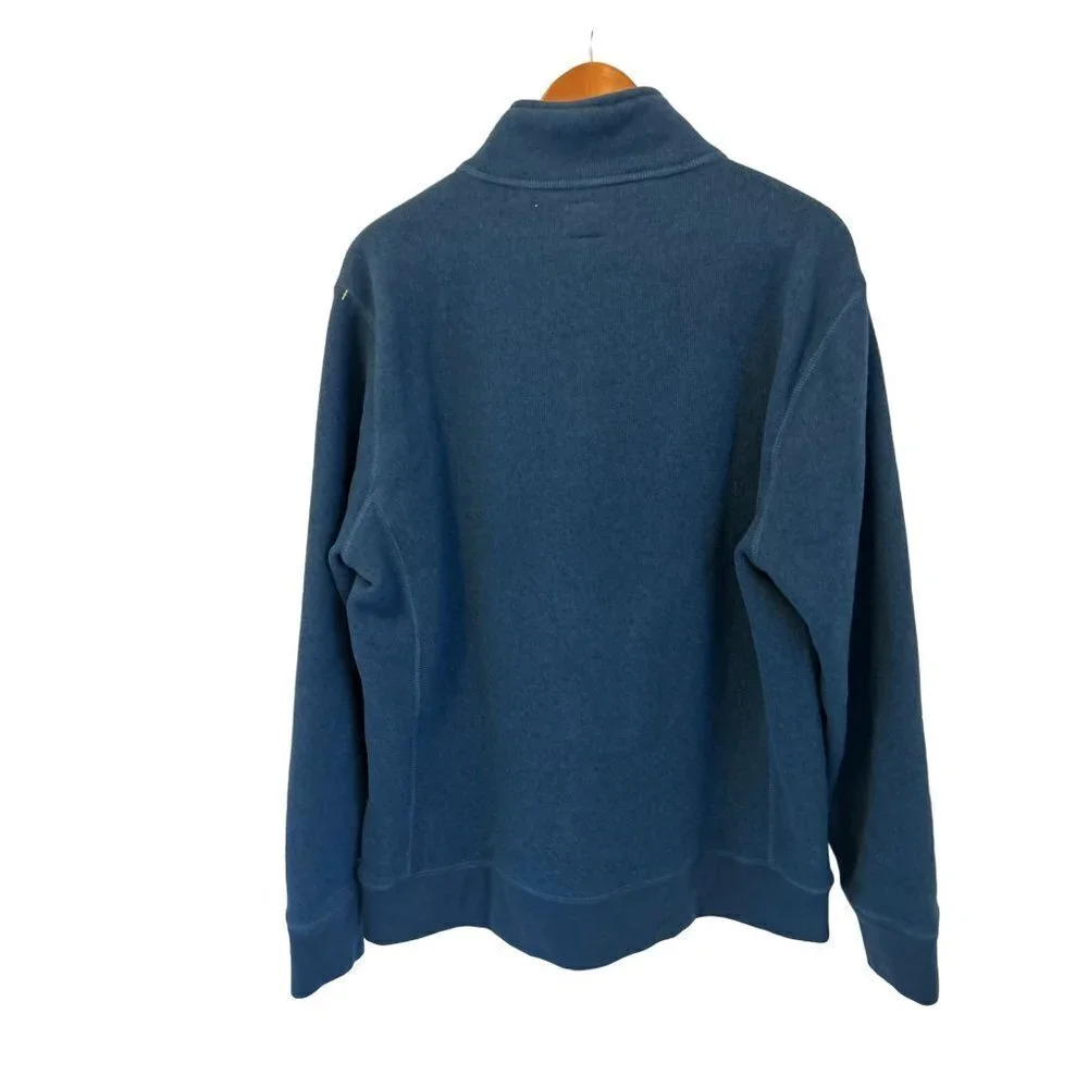 J.CREW Knit Wear 1/4 Zip Fleece Pullover Blue Sweater Long Sleeve Size XLarge